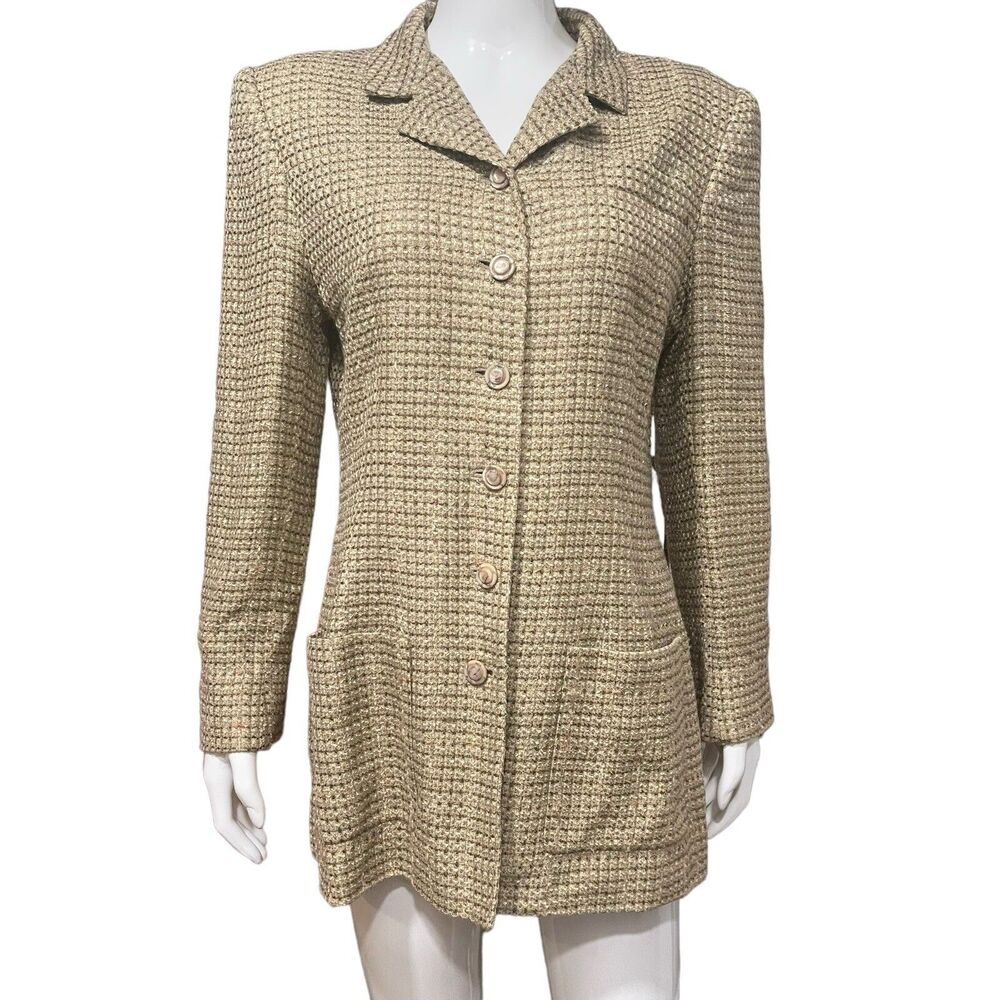 Carlisle Women's Size Med 8 Brown-Multi Tweed Button Down Jacket Blazer Vintage